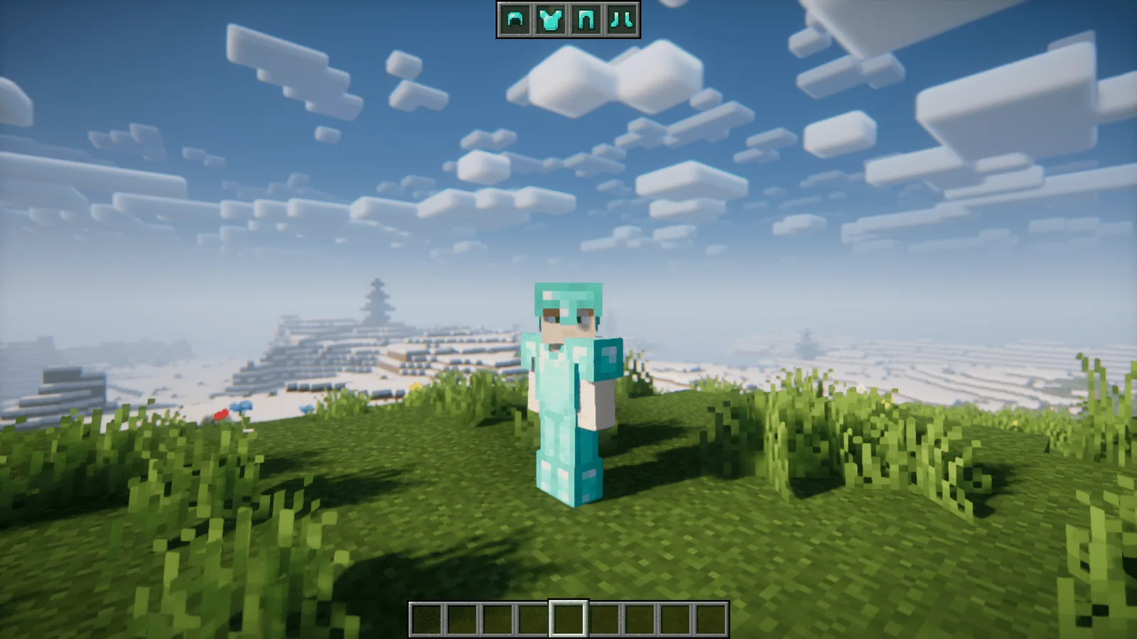 Minecraft character wearing armor