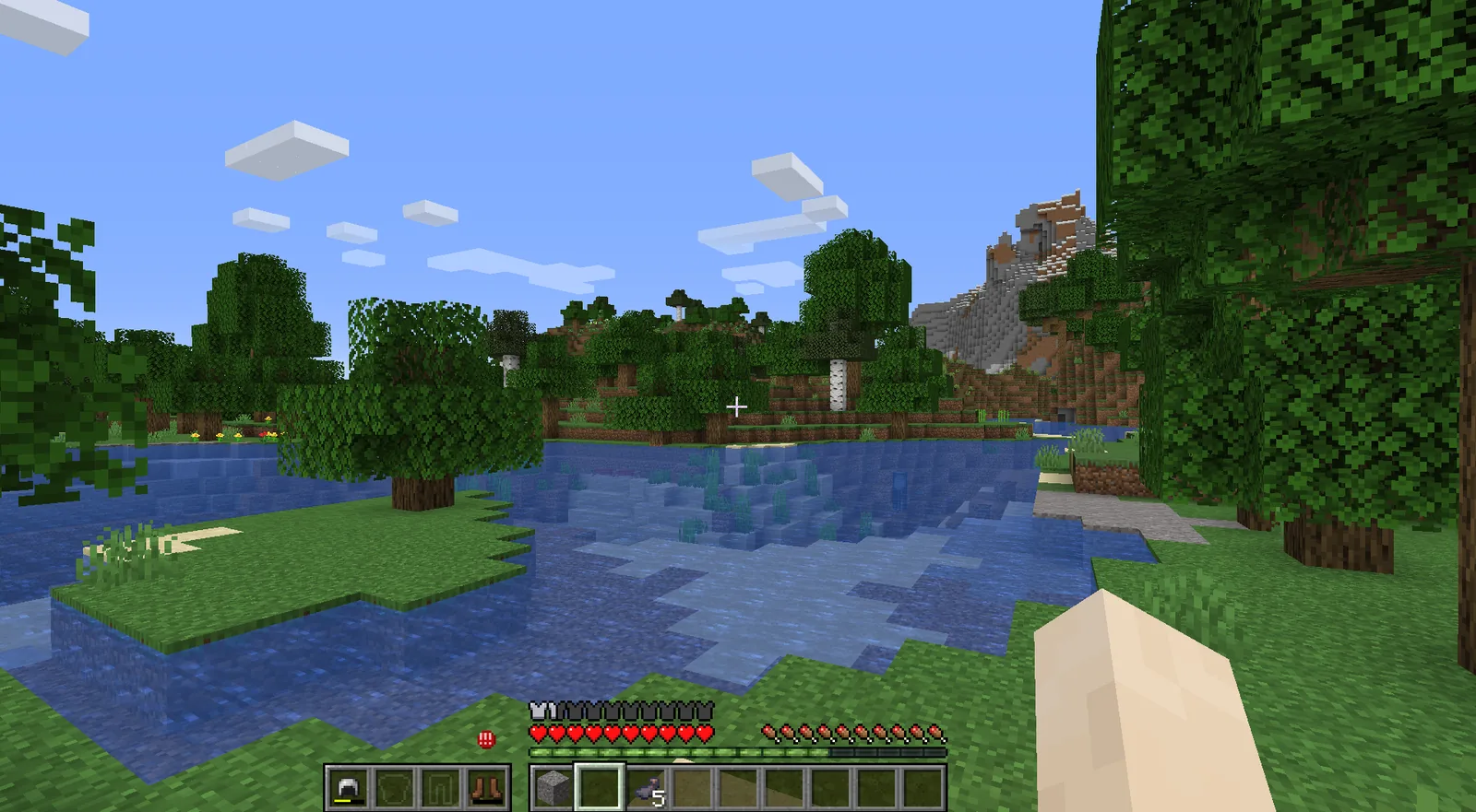 Minecraft world before installing the armor HUD mod