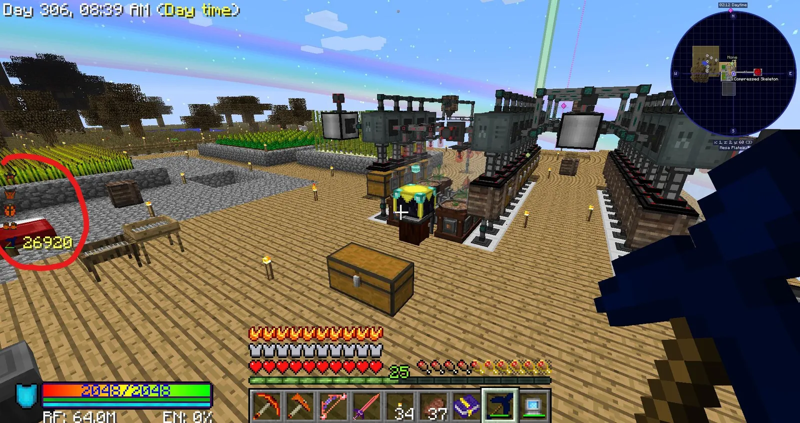 Modded Minecraft base and HUD scene